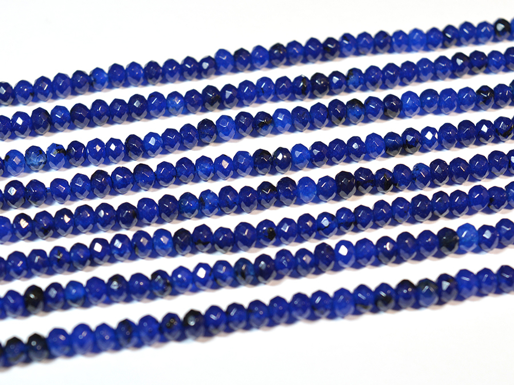 44260-киан Кварц тон. кианитовый, гранёный рондель 4*3мм, нить 35см