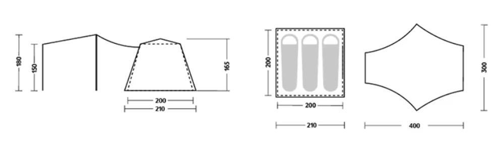 Палатка Naturehike Ango 3-местная, быстросборная