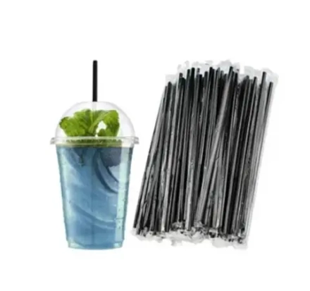 Трубочки для коктейля d=8мм l=240мм черные в индив. уп. Complement 250шт/упак