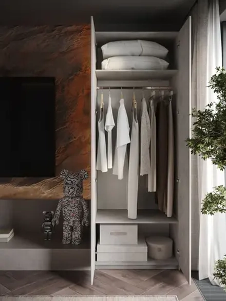 Шкаф распашной Soho, серый, с ручкой, 81 см