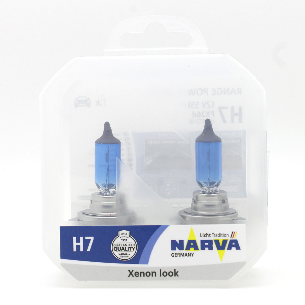 Автолампа H7 12V 55W (PX26d) Narva RANGE POWER WHITE  +50% (кт2шт) 48339