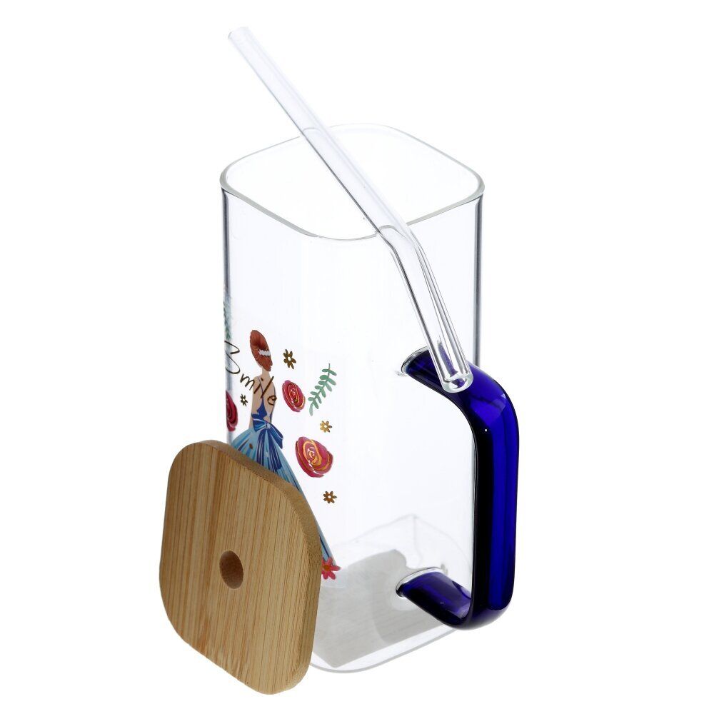 GAEM Кружка с крышкой и трубочкой, 350 мл, L9,5 W6 H18 см, 4в.