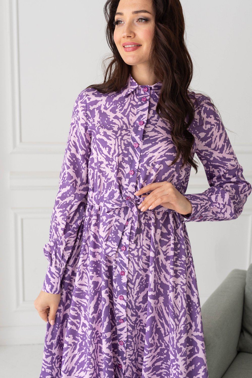 Платье сиреневого цвета из вискозы