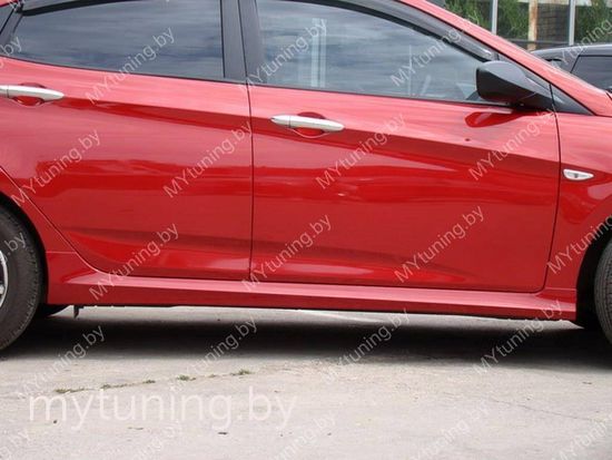Накладки на пороги для Hyundai Solaris