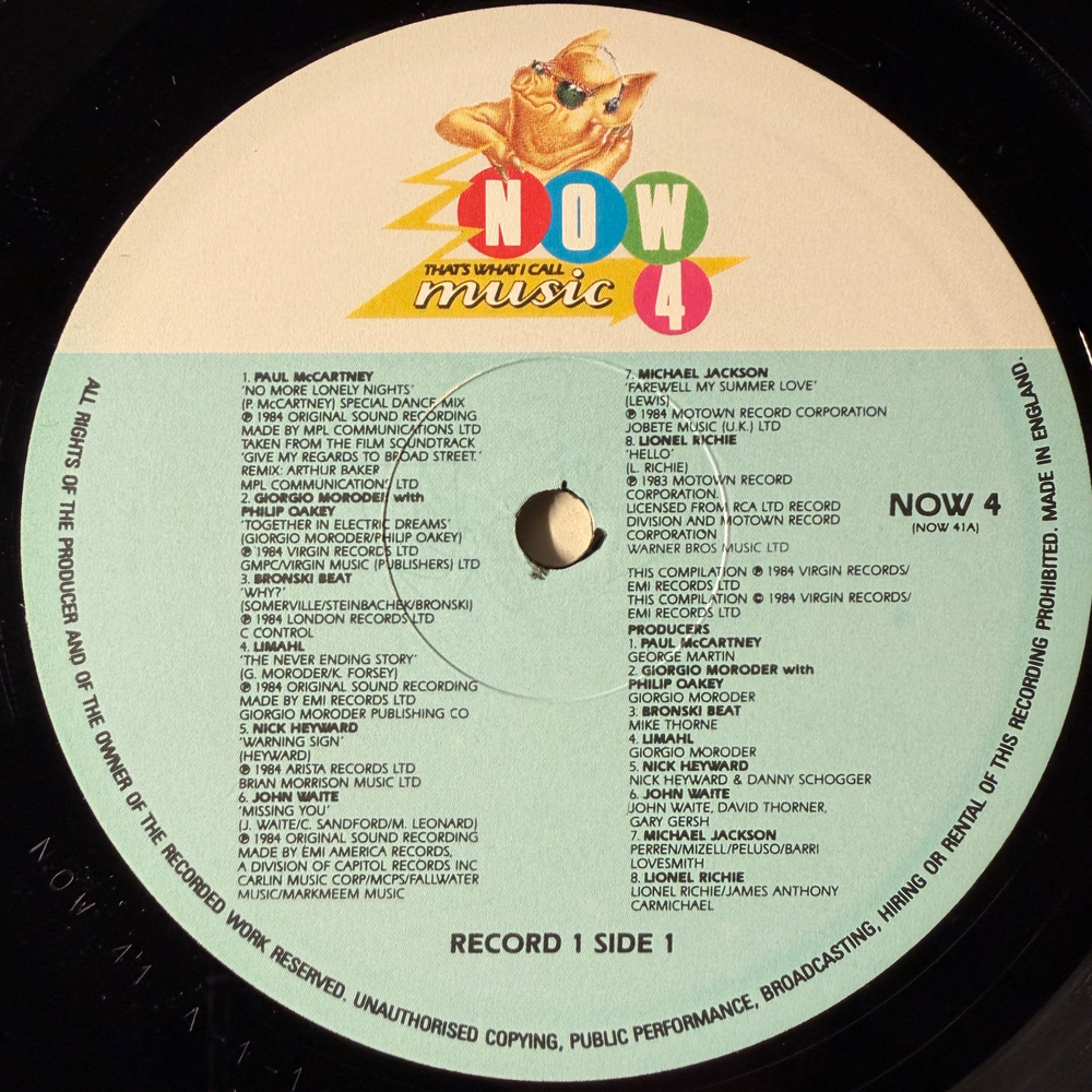 Сборник Now That's What I Call Music 4 2LP (Англия 1984г.)