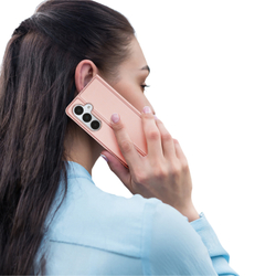 Чехол книжка из PU кожи розового цвета от Dux Ducis для Samsung Galaxy A17 5G, серия Skin Pro Series Case