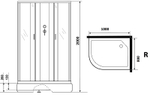 Душевая кабина Niagara Classic 100х80 R NG-33084-14RBK без гидромассажа