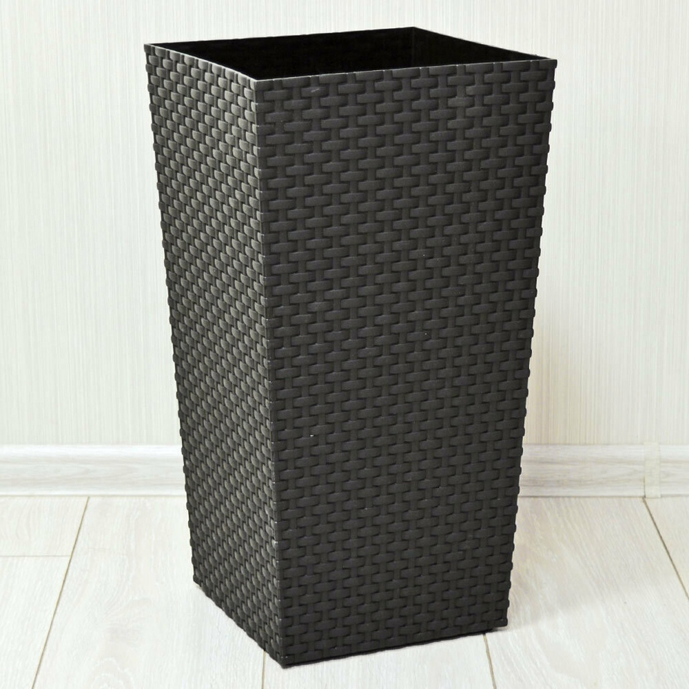 Кашпо напольное "Ротанг" 27*27*51см (мокко)