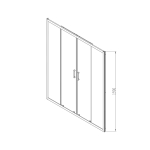 Душевая дверь Alpha VDS-3AL2160CL, 1600, хром, стекло прозрачное