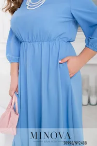 Платье 2488-голубой Minova