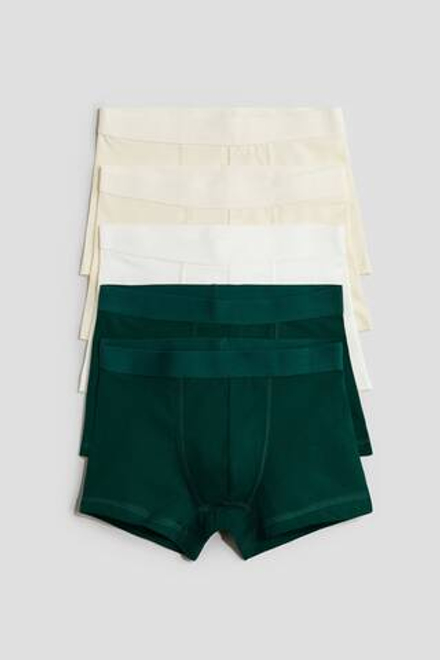 H&M Набор из пяти коротких трусов-боксеров, темно-зеленый