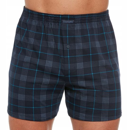 Трусы мужские семейные для больших мужчин Cornette Comfort тёмно-синие в клетку 008/264