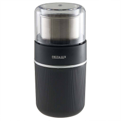 Кофемолка электрическая 300 Вт, 80 г, съемная чаша DELTA LUX DE-2203 черная