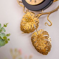 Часы настенные Monstera Deliciosa (Монстера) mini Каштан Амбер