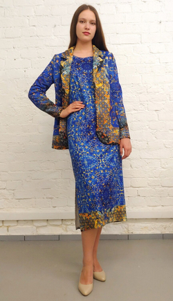 Комплект (платье и жакет), по мотивам старинного индийского ковра