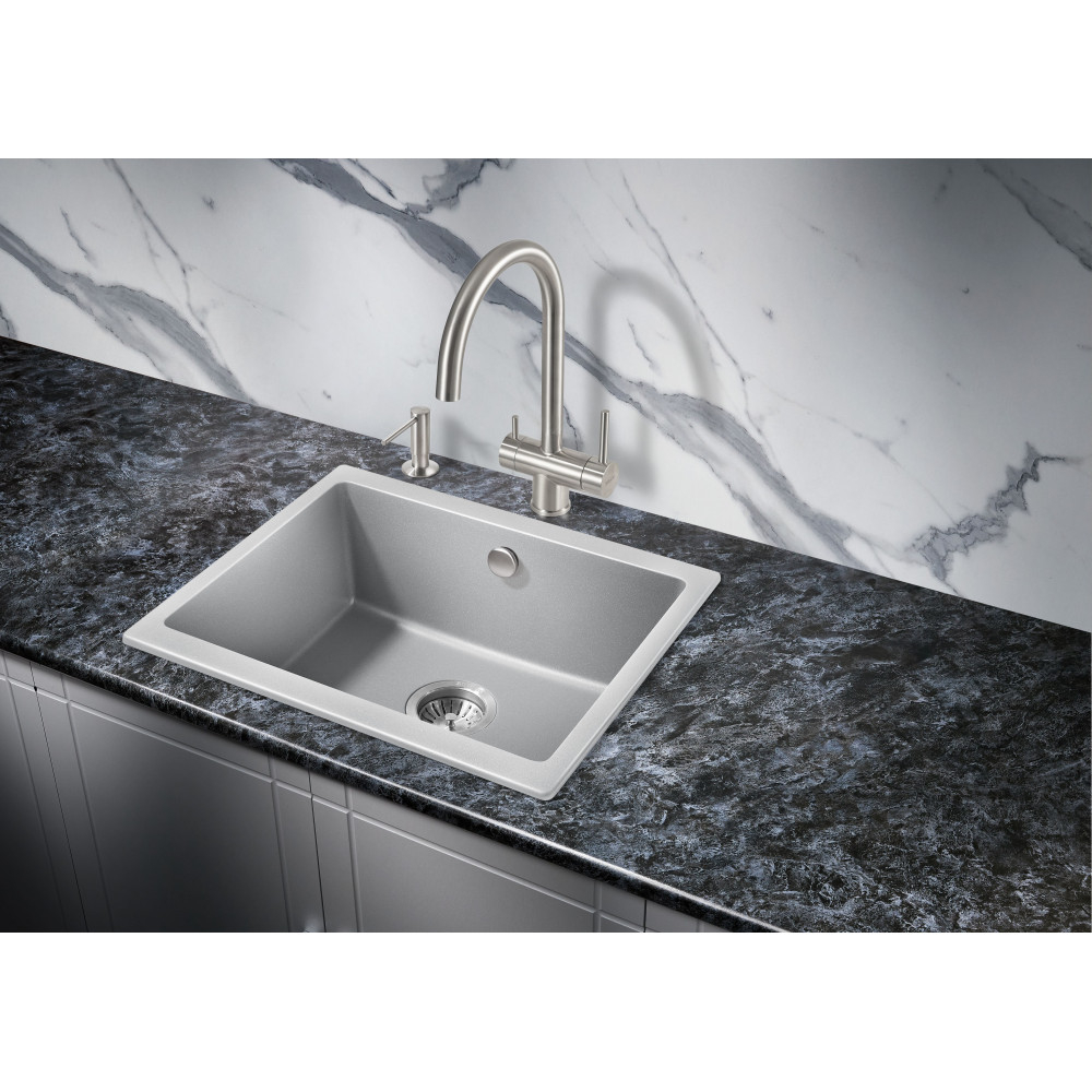 Мойка для кухни MILACIO Leon 55 Cuarzo MC.77083, серый металлик