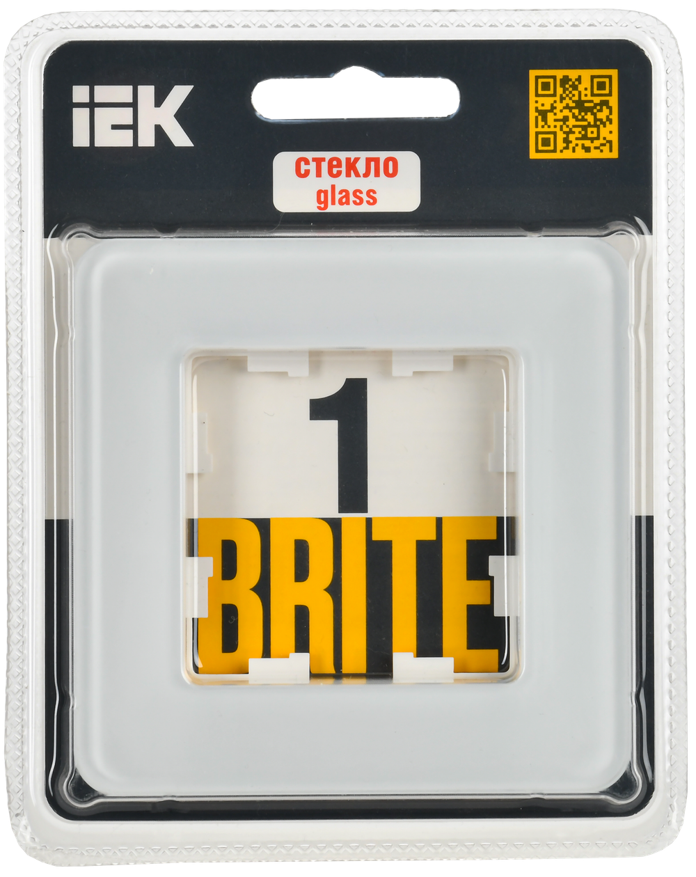 BRITE Рамка 1-местная РУ-1-2-Бр стекло белый RE IEK
