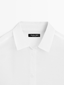 Massimo Dutti Рубашка свободного кроя с рубашечным воротником, белый