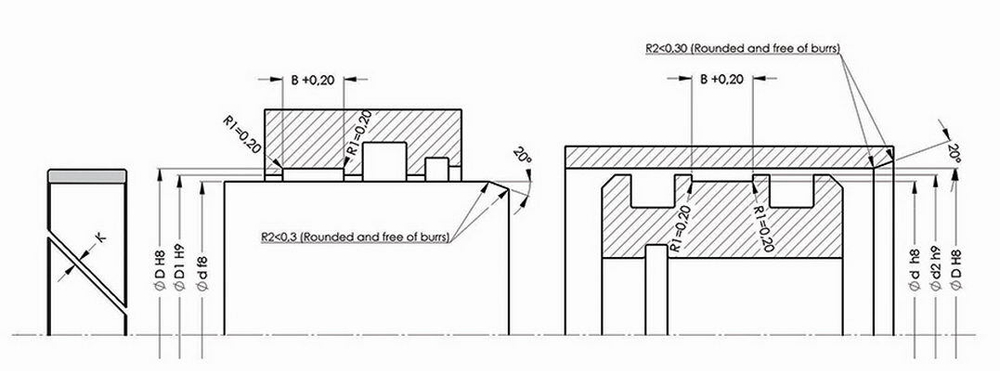 A251-196 Опорно-направляющее кольцо из полиацеталя армированного стекловолокном 196-200-10