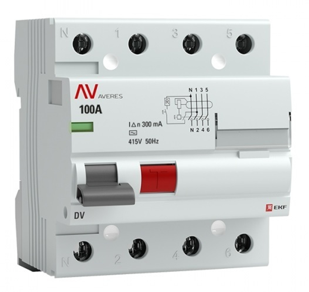 УЗО  EKF rccb-4-100-300-ac-av
