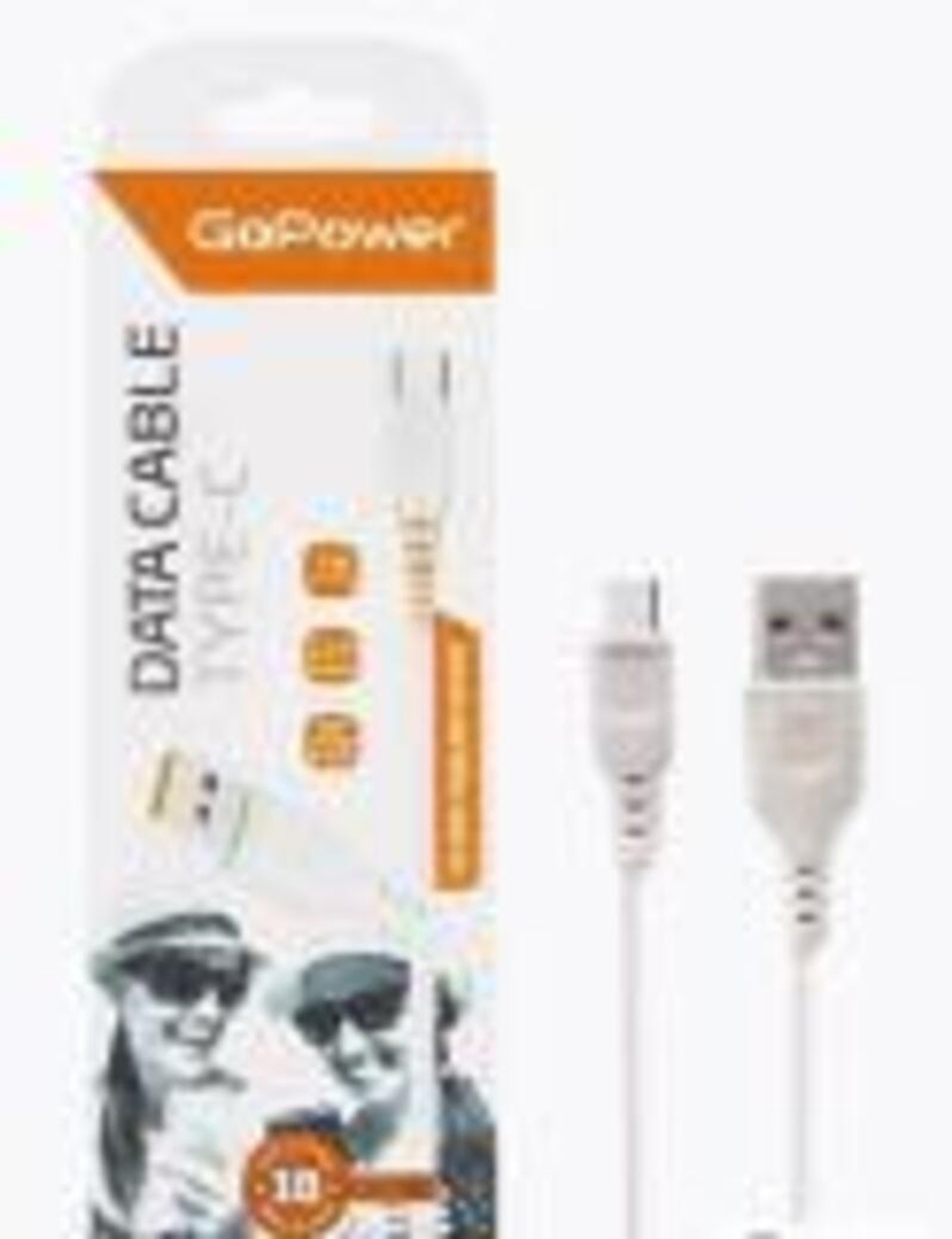 Кабель GoPower GP01T USB (m)-Type-C (m) 1.0м 2.4A ПВХ белый