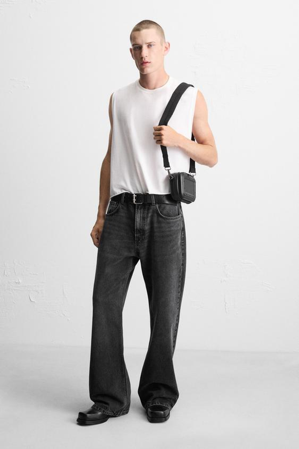 ZARA СУМКА-КОРОБОЧКА, ЧЕРНЫЙ