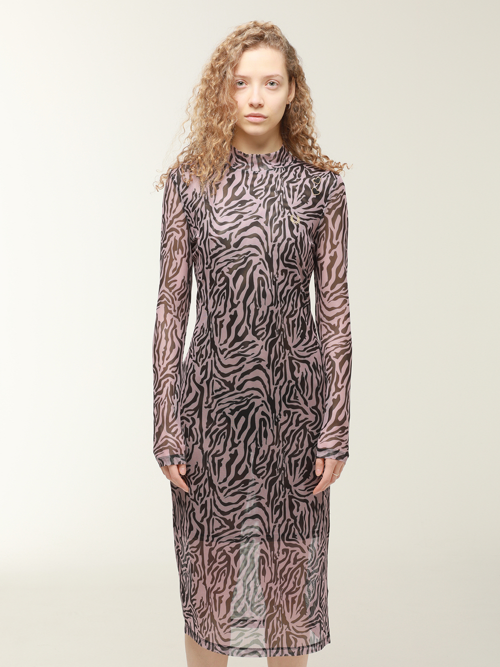 Платье Zebra Print Mesh Dress