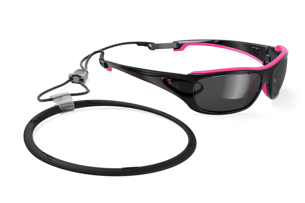Спортивные очки LiP Tide / Gloss Black - Pink Rubber / PC Polarized / Levante Series Chroma Smoke