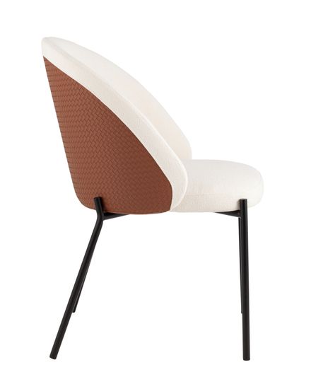 Стул обеденный Monro бежевый с коричневой экокожей