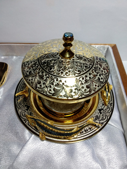 Икорница "Стерлядки" хрустальная чаша с крышечкой