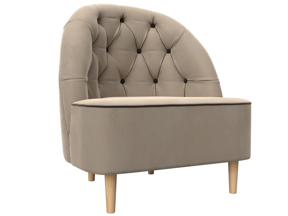 Кресло Амиса, Бежевый\Коричневый, Велюр, 110038