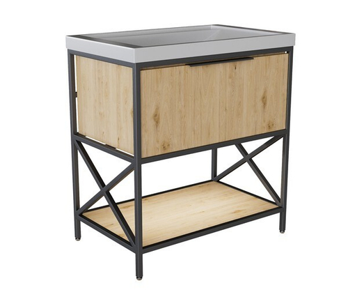 Тумба д/ванной "БРУКЛИН-80"Дуб Бунратти под раков. Фостер 80(Kirovit)/Fest 80(Sanita Luxe)ЛОФТ(ЛДСП)