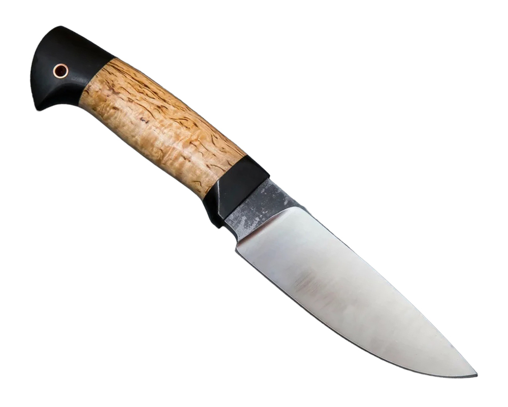 Нож кузница Семина Сокол, кован. ст.Х12МФ карельская береза, граб
