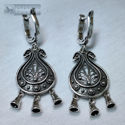 Серьги "Кони" с колокольчиками