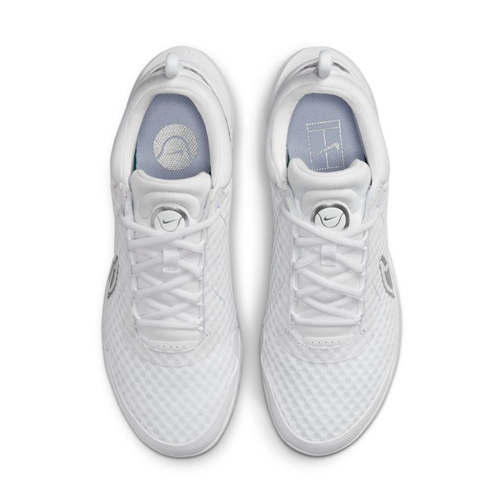 Женские Кроссовки теннисные Nike Zoom Court Pro - white/metalic silver