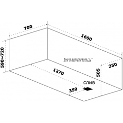 Акриловая ванна Bas (Бас) Бали 160х70, с каркасом