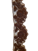 Кружево натуральное однотонное с вышивкой на мягкой сетке ш - 3-5см Франция 1м