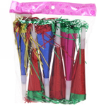 Дудка праздничная «Голограмма» 2шт, с мишурой, цвет микс