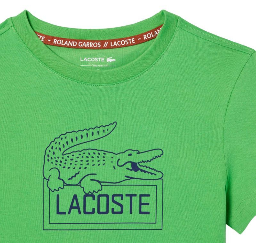Футболка для мальчика теннисная Lacoste Ultra-Dry Sport Roland Garros Edition Tennis T-Shirt - green