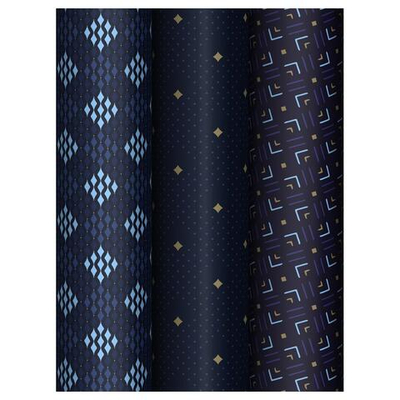 Упаковочная бумага глянц. 70*100см в ассорт."Strict pattern"(MESHU)