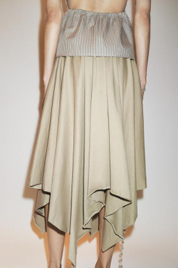 ZARA ЮБКА МИДИ АСИММЕТРИЧНОГО КРОЯ, СВЕТЛЫЙ ХАКИ