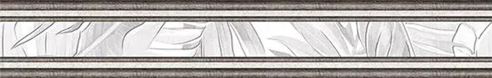 Бордюр ALMA Ceramica BWU54BNT007 Bonita 50x8 серый глазурованный матовый флористика