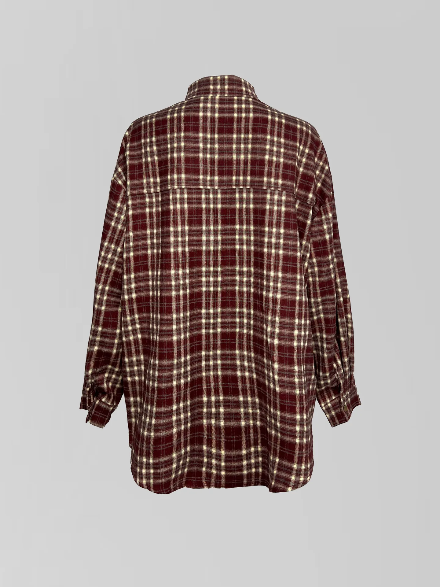 Рубашка Lan Lan 8999 удлиненная в клетку с карманом на груди