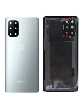 Задняя крышка для OnePlus 8T серебристая матовая (Lunar Silver) со стеклом камеры