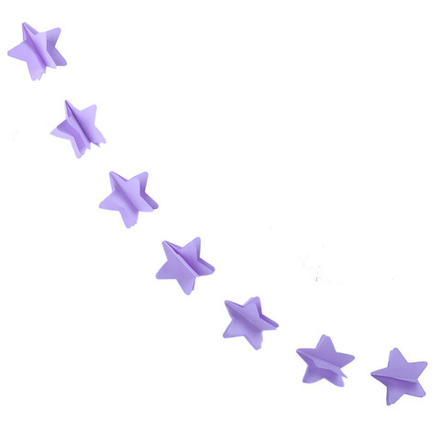 Гирлянда на нитях "Звезды", Сиреневый, 5,5 см*2,2 м