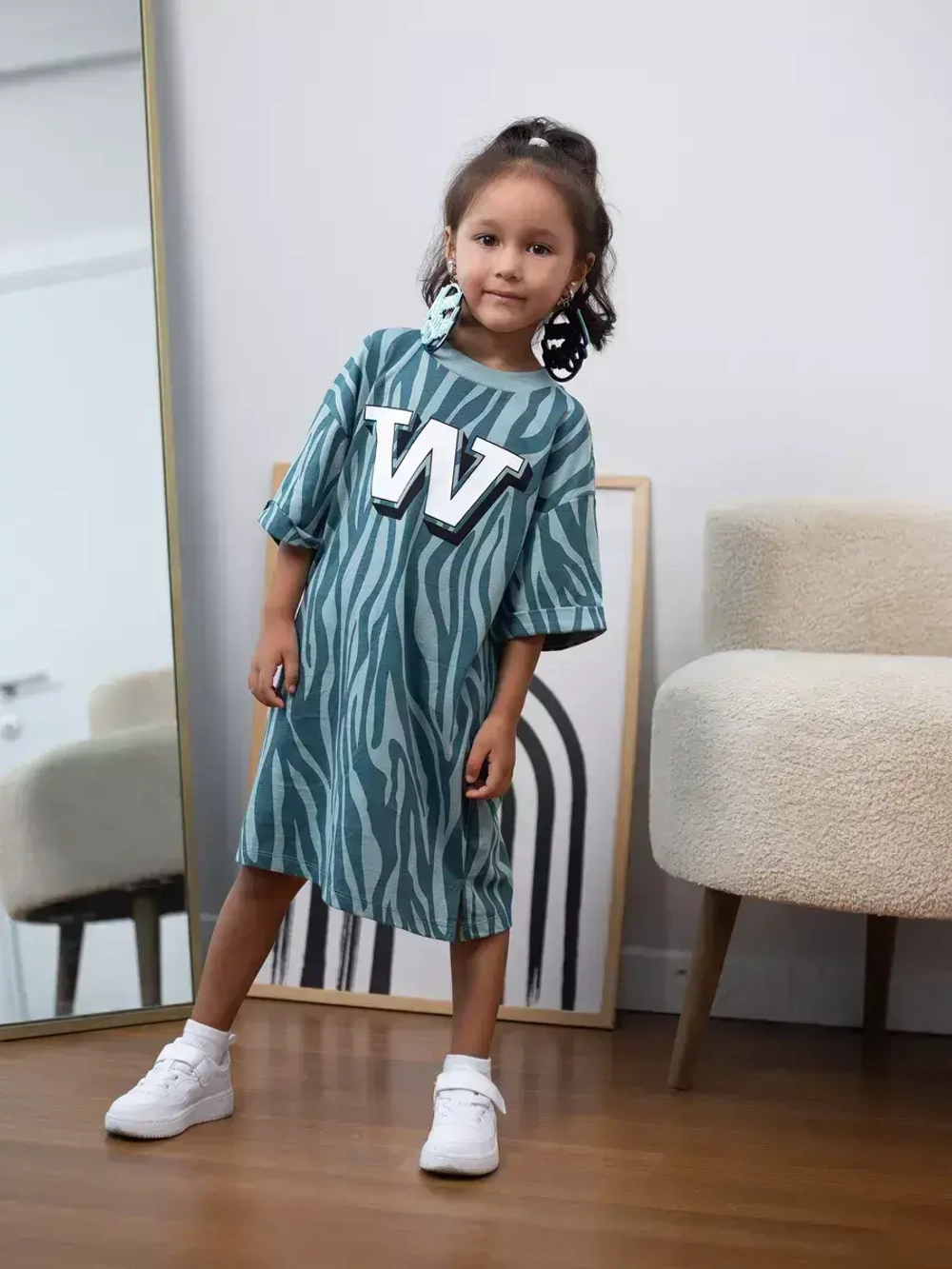 Платье туника оверсайз для девочки