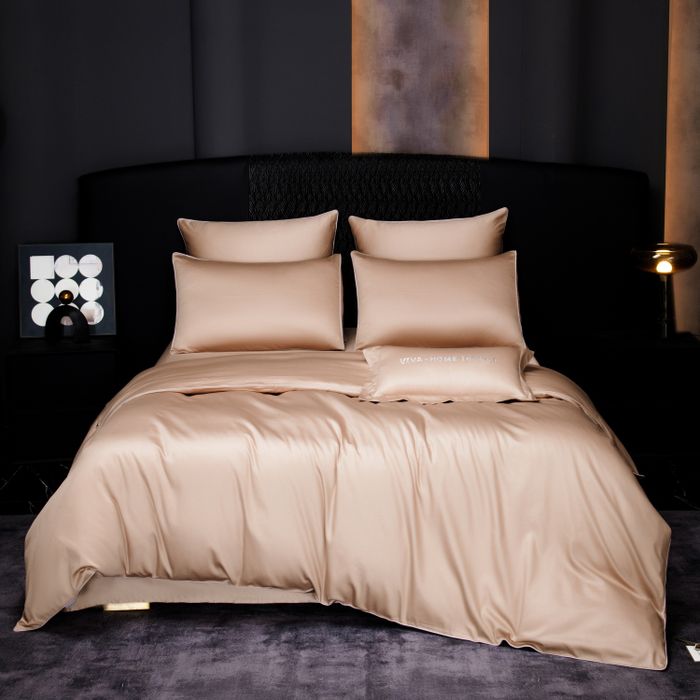 Комплект постельного белья Однотонный Сатин Премиум «Нежный персик»