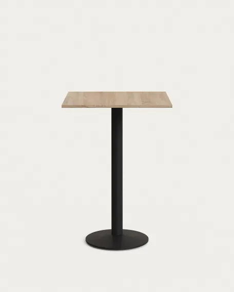 Высокий садовый столик Esilda натуральный на черном металлическом основании 60 x 60 x 96 см