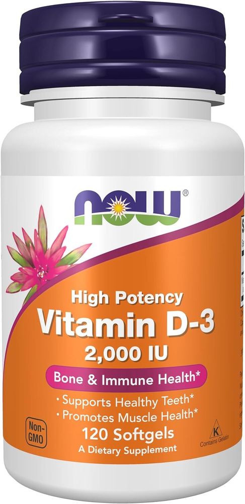 Now Foods D3 2.000 IU 120 softgels | Витамин D3, высокоактивный, 2000 МЕ, 120 капсул