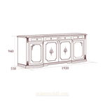 FLORIANA Столовая. Комод 4-дверный